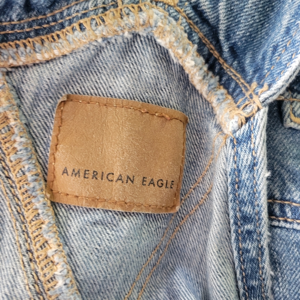 American Eagle Tomgirl Shortall Jean Overalls Womens Size L - Picture 8 of 10